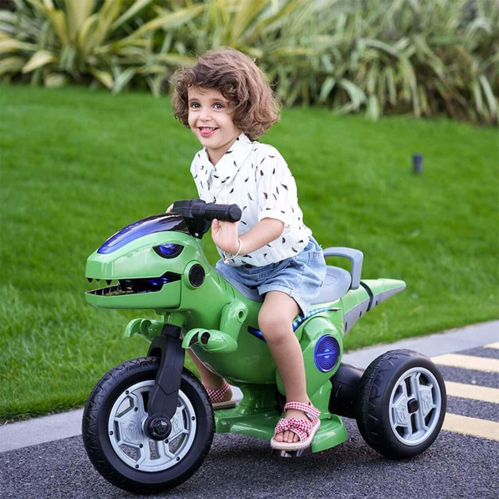 12V Kids Electric Motorcycle 3 Wheels Dinosaur Car Dual Drive Ride On Car For Boys & Girls - Image 8