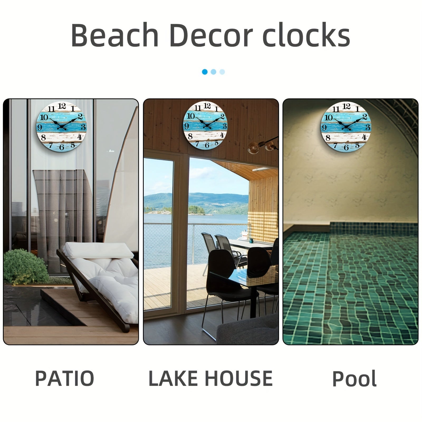 OceanTime - Silent Nautical Wall Clock for Indoor and Outdoor Use