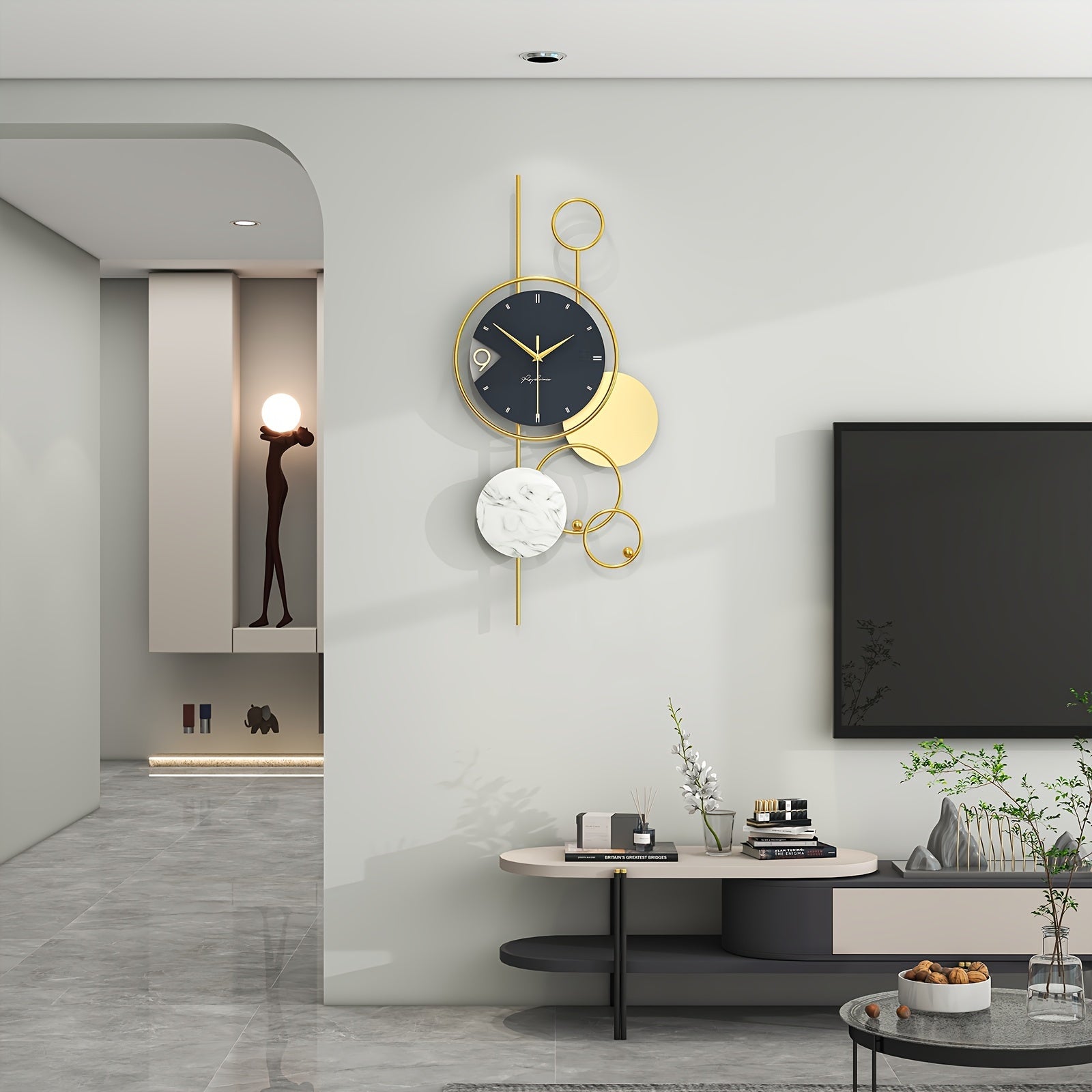 LuxeGold - Silent Metal Wall Clock with Unique Modern Design