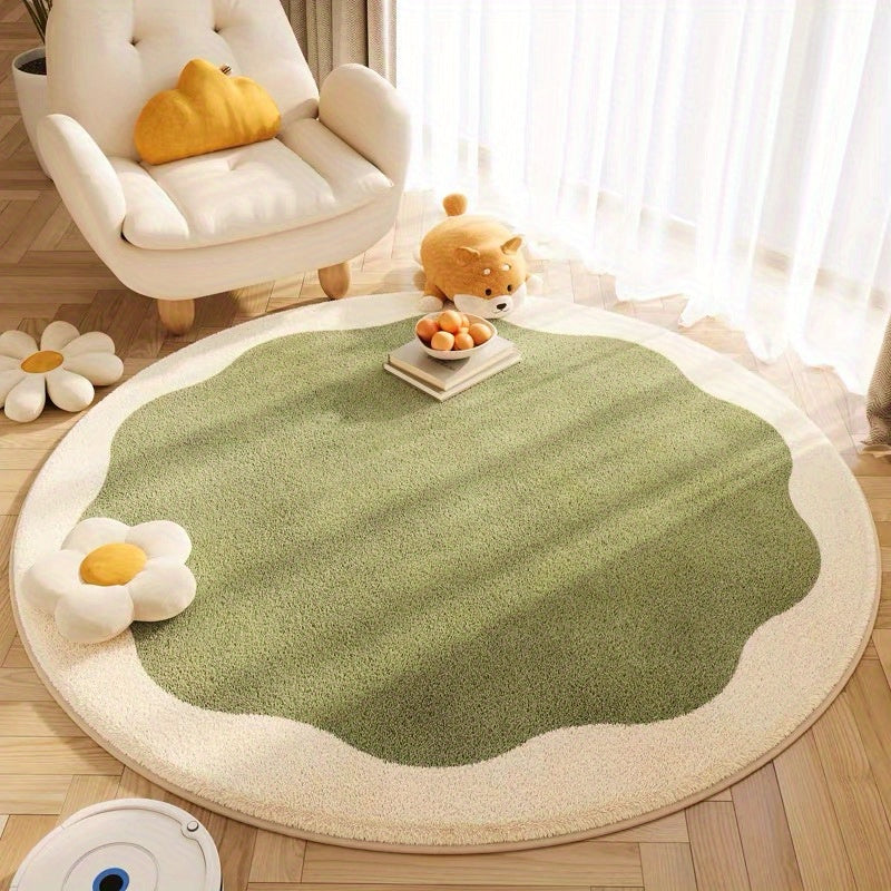 Blossom Comfort: Non-Slip Floral Round Rug – Perfect Soft Addition for Children's & Living Rooms