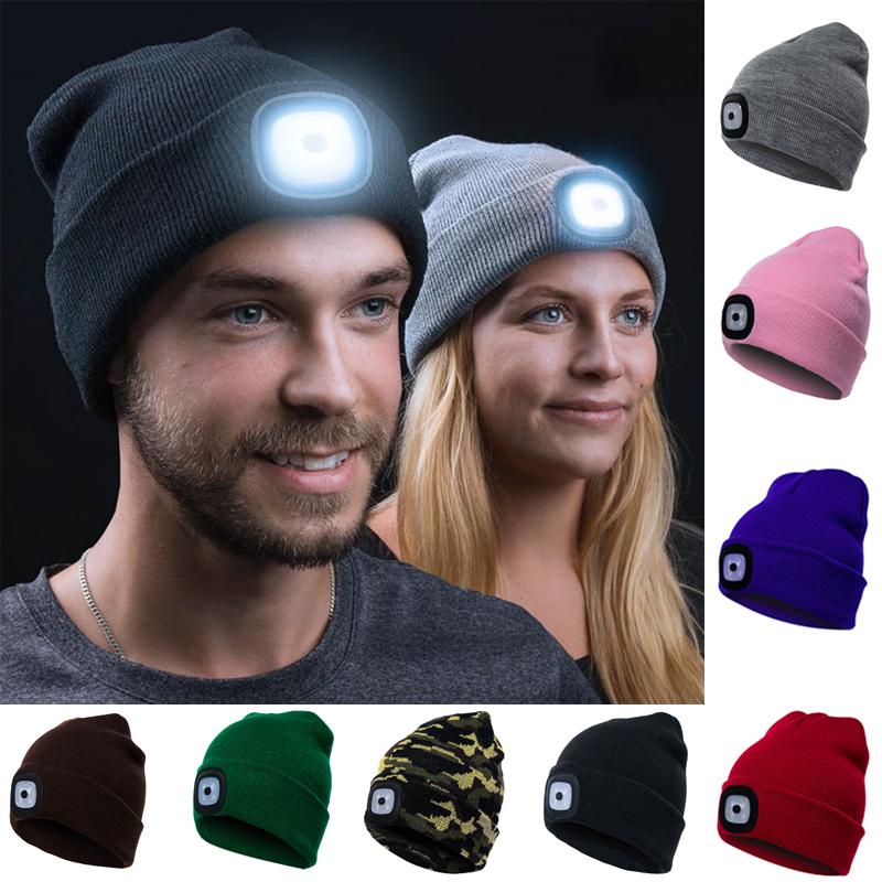Čepice s dobíjecím LED světlem