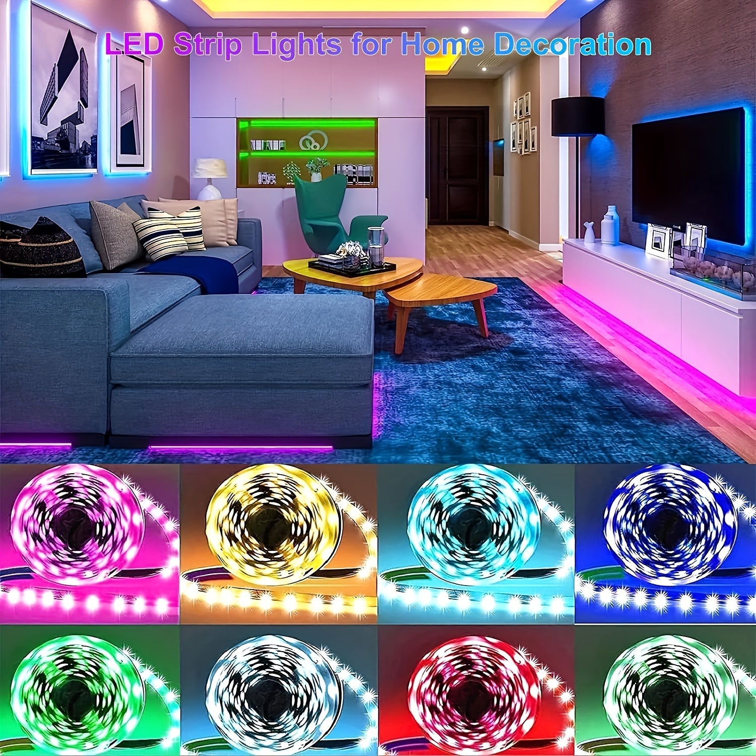 LED-strips med farveskift og musiksynkronisering