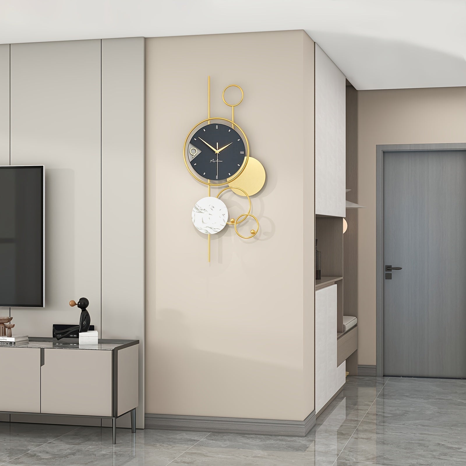 LuxeGold - Silent Metal Wall Clock with Unique Modern Design