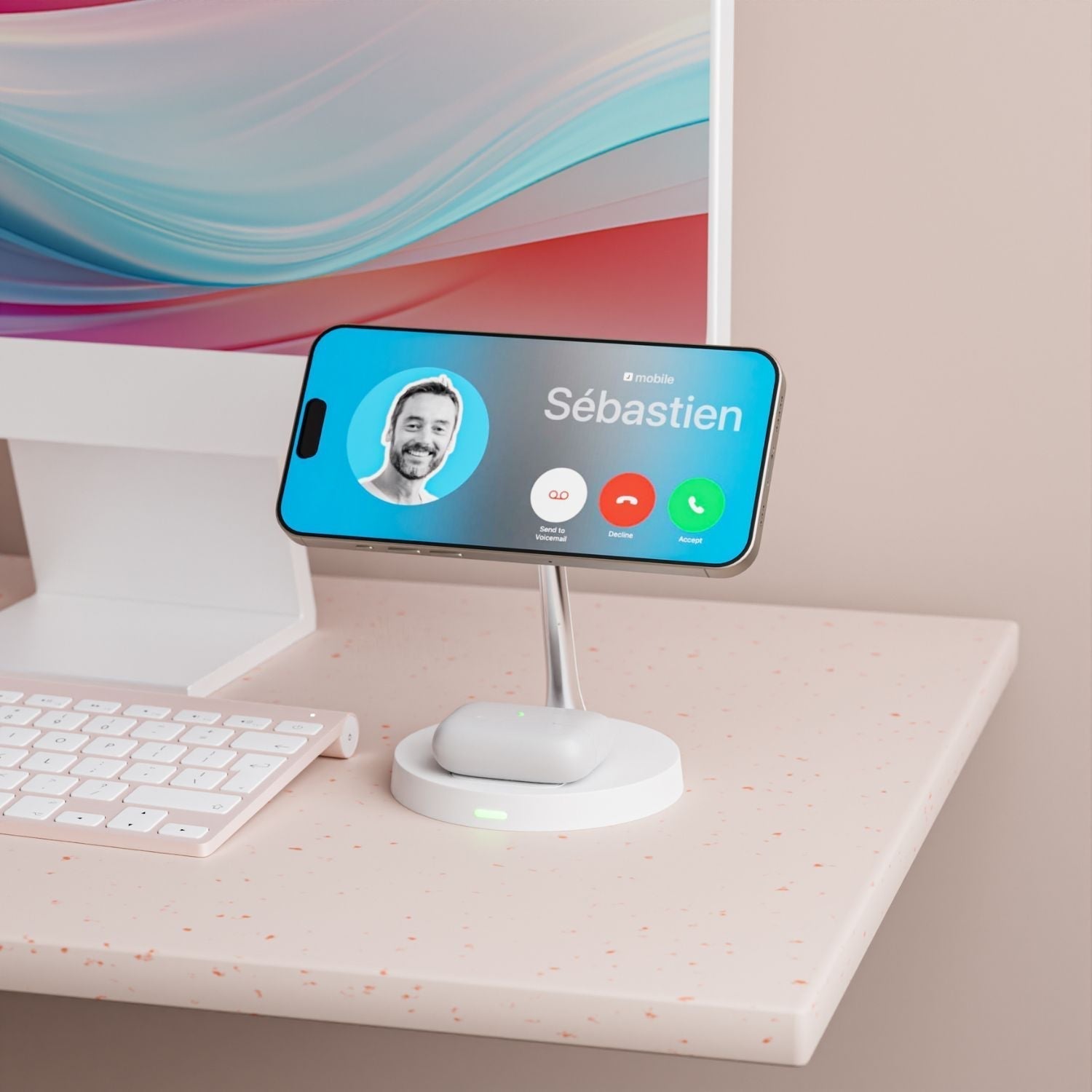 Bezdrátová nabíječka telefonu s MagSafe stojánkem