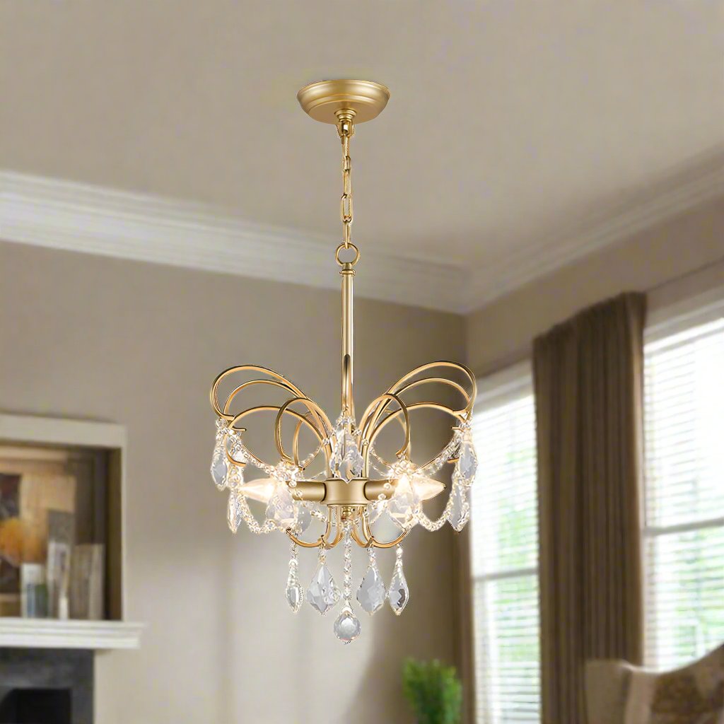 Luminous Elegance Chandelier – Stunning Butterfly Crystal Pendant Light for Your Living Room Decor