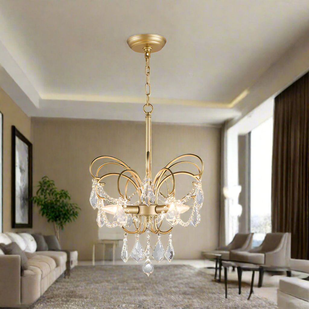 Luminous Elegance Chandelier – Stunning Butterfly Crystal Pendant Light for Your Living Room Decor