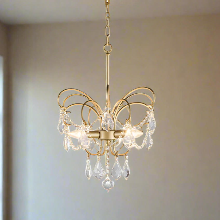 Luminous Elegance Chandelier – Stunning Butterfly Crystal Pendant Light for Your Living Room Decor