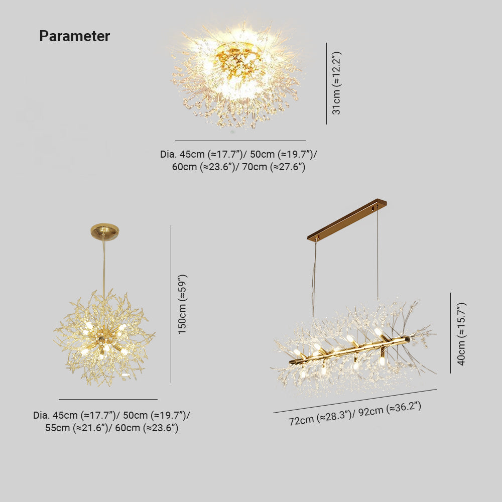 CrystalGlow - LED Pendant and Ceiling Lights with Elegant Branch Design