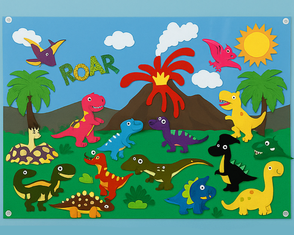 Lavagna in Feltro per Decorazione Murale Gioco Educativo Zoo