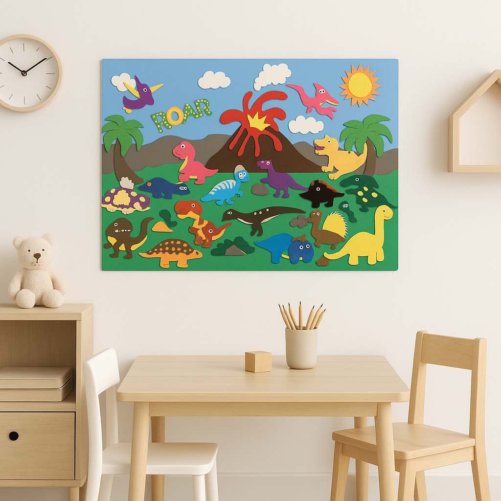 Lavagna in Feltro per Decorazione Murale Gioco Educativo Zoo