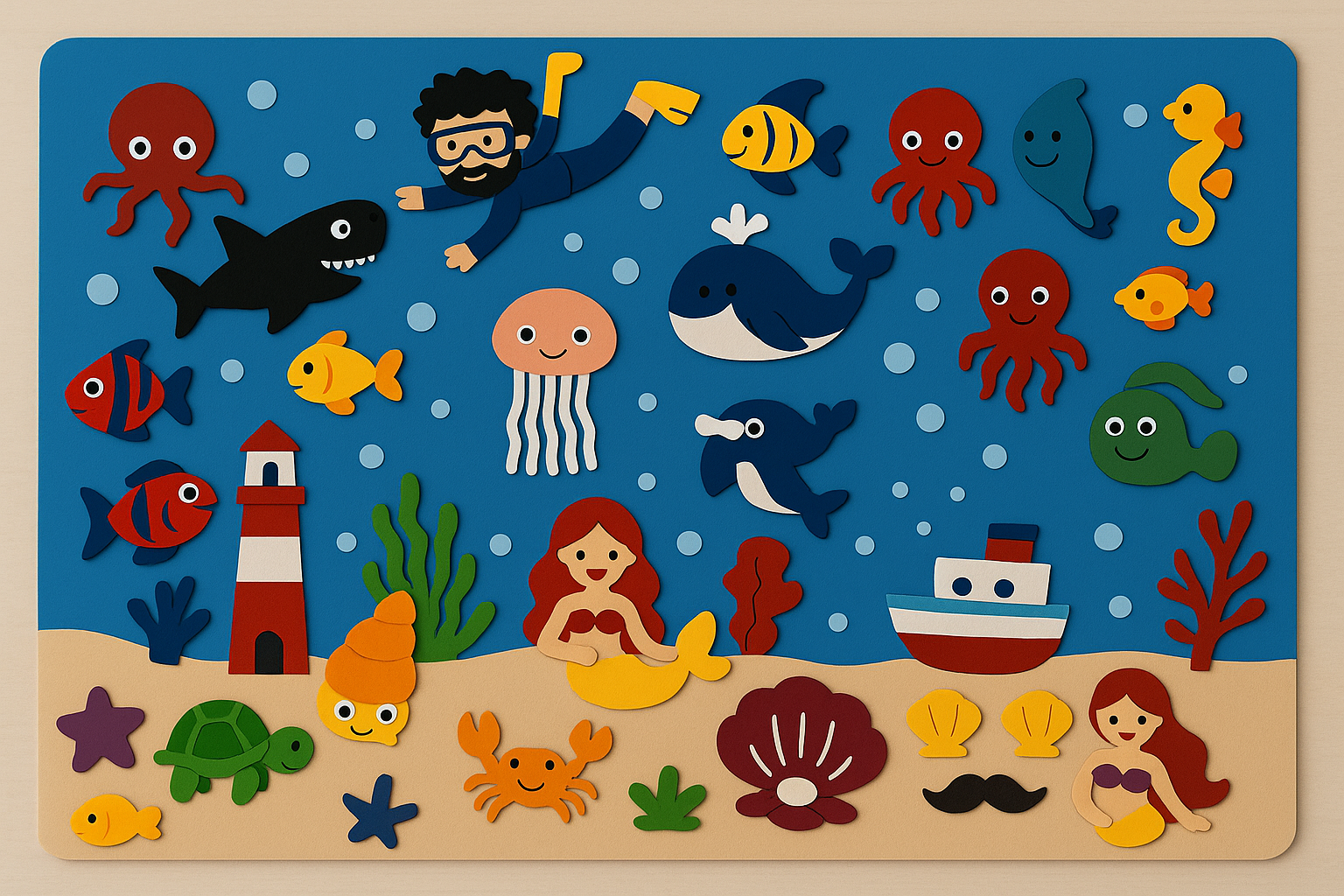 Lavagna in Feltro per Decorazione Murale Gioco Educativo Zoo