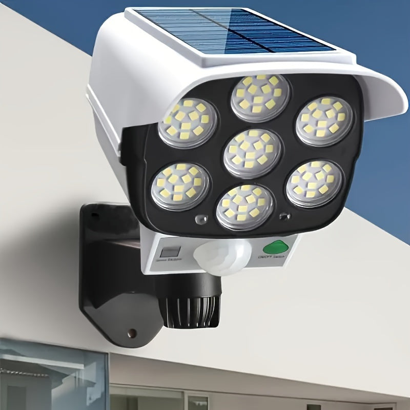 Udendørs solcelledrevet sikkerhedsbevægelsessensor floodlight