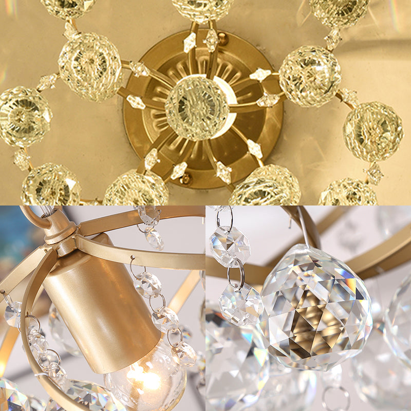 CrystalGlow - Postmodern Brass Spiral Ceiling Lamp