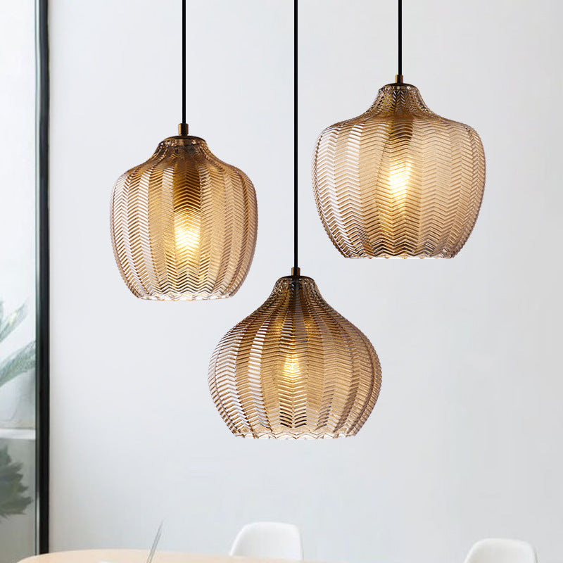 WaveAura - Modern Glass Pendant Light with Wavy Shade