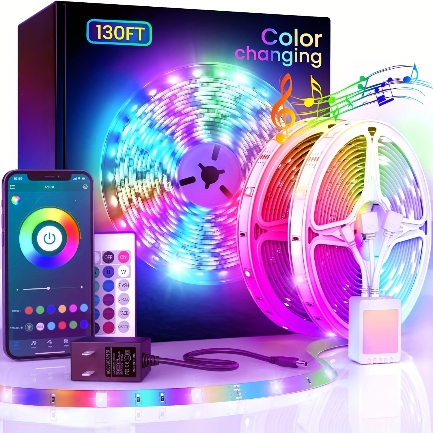 LED-strips med farveskift og app-styring