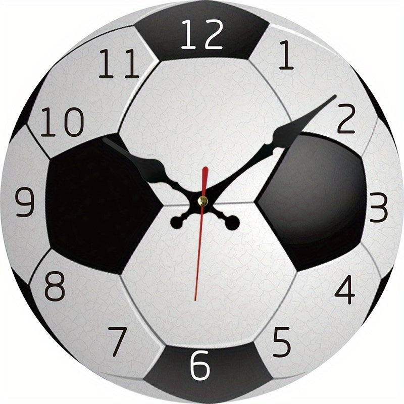 GoalTime - Silent Wooden Football Wall Clock