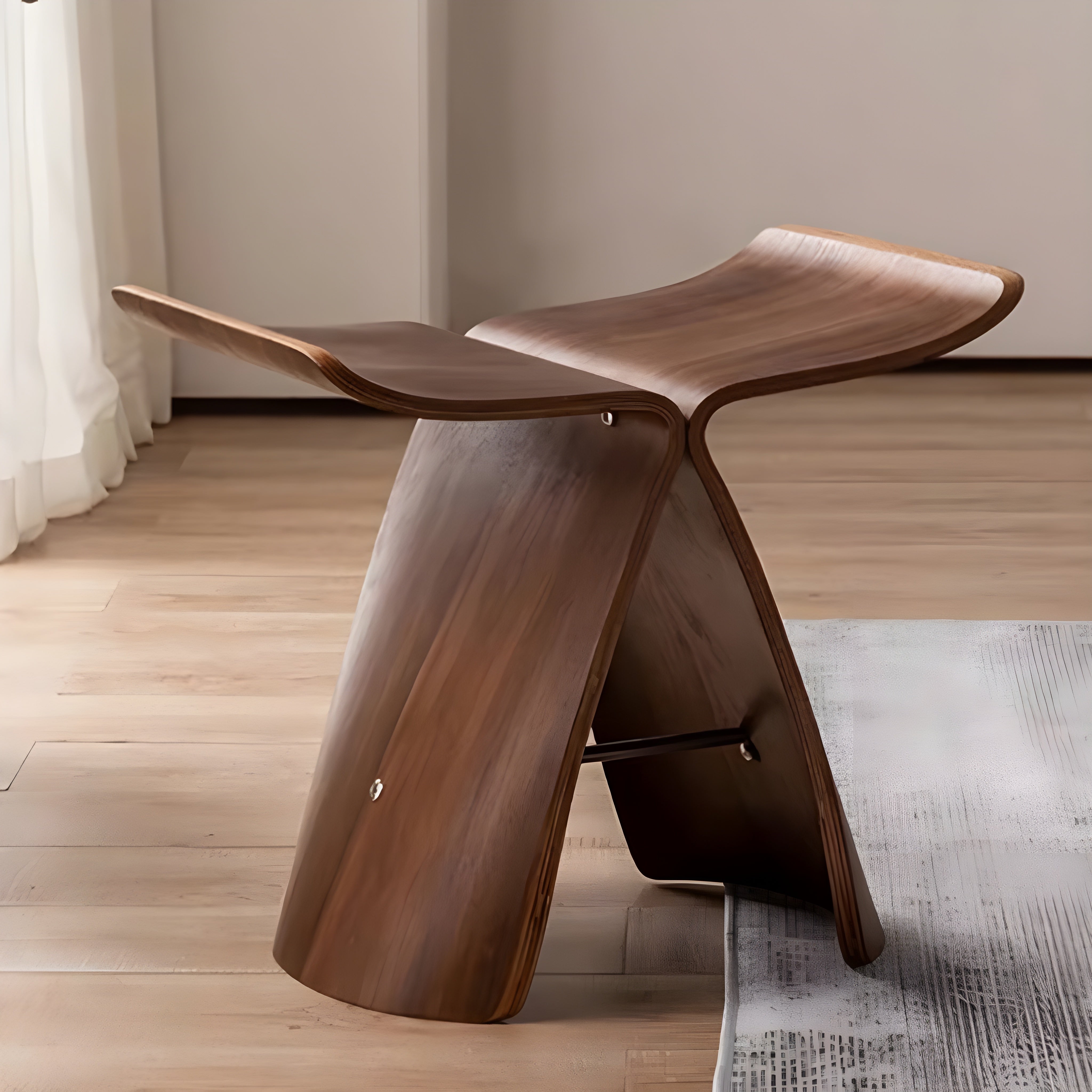 Wooden Stool Minimalist Solid Wood Seat