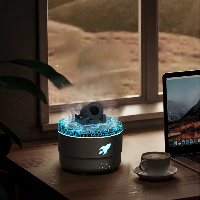 AromaGlow Humidifier with LED Ambience and Essential Oil Diffusion - Stylish Air Purifier for Home & Office