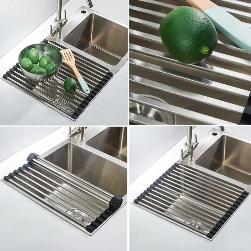 AquaNest Collapsible Dish Drying Rack for the Sink – Practical, Space-Saving Stainless Steel Drainer