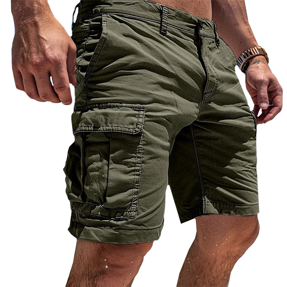 Bomulds cargoshorts med lommer til mænd