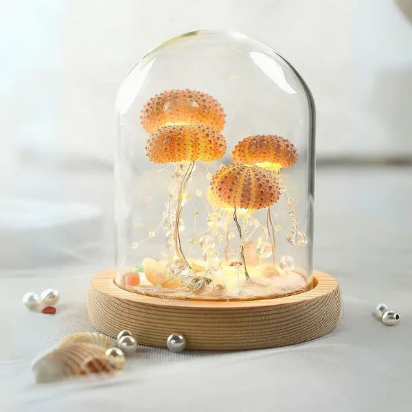 Glasbordlampe med blødt stemningslys
