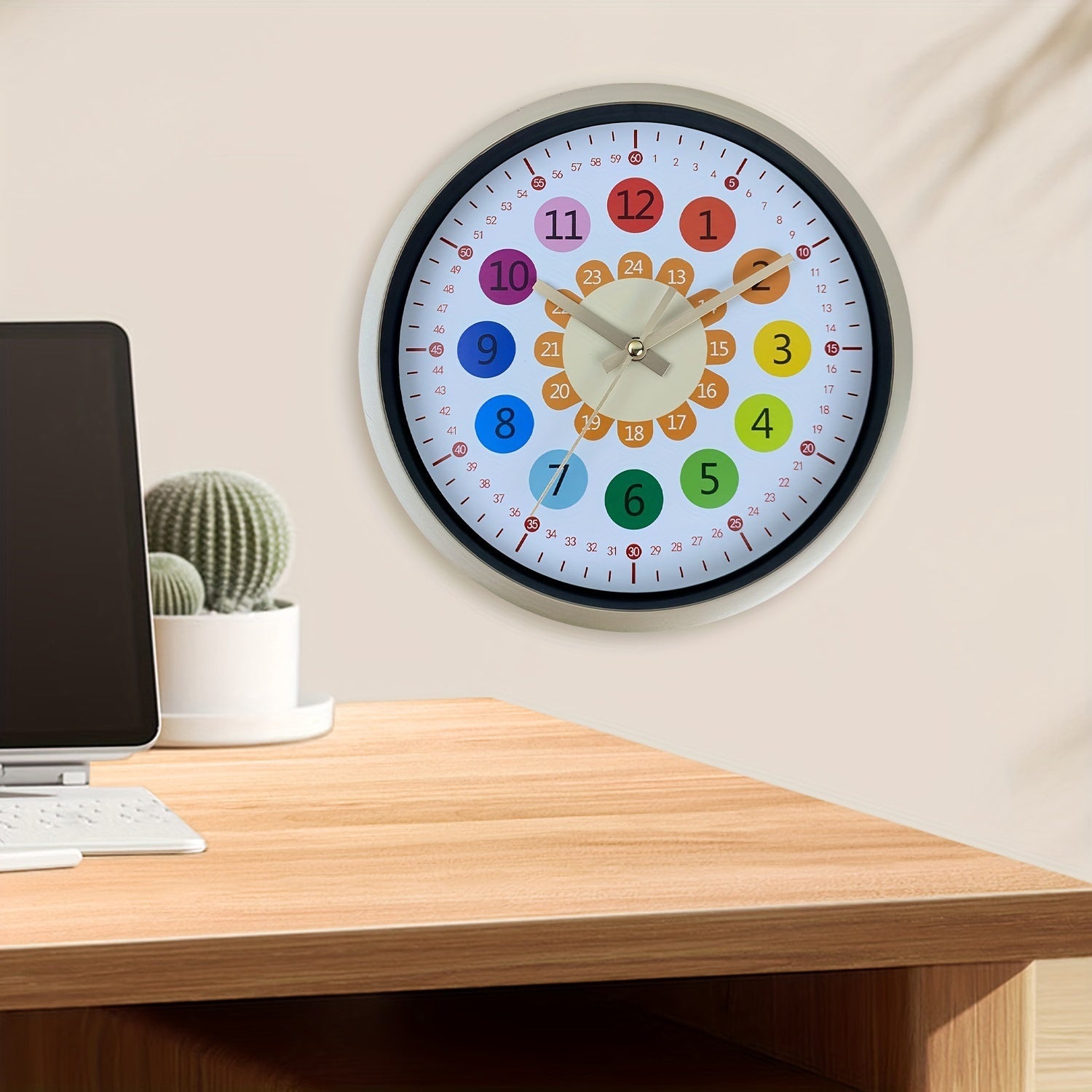 SunBloom - Silent 8-Inch Wall Clock with Vibrant Sunflower Design