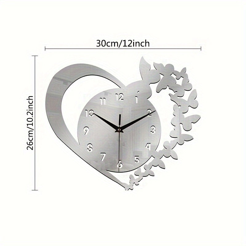 LoveTime - Silent Heart-Shaped Acrylic Wall Clock