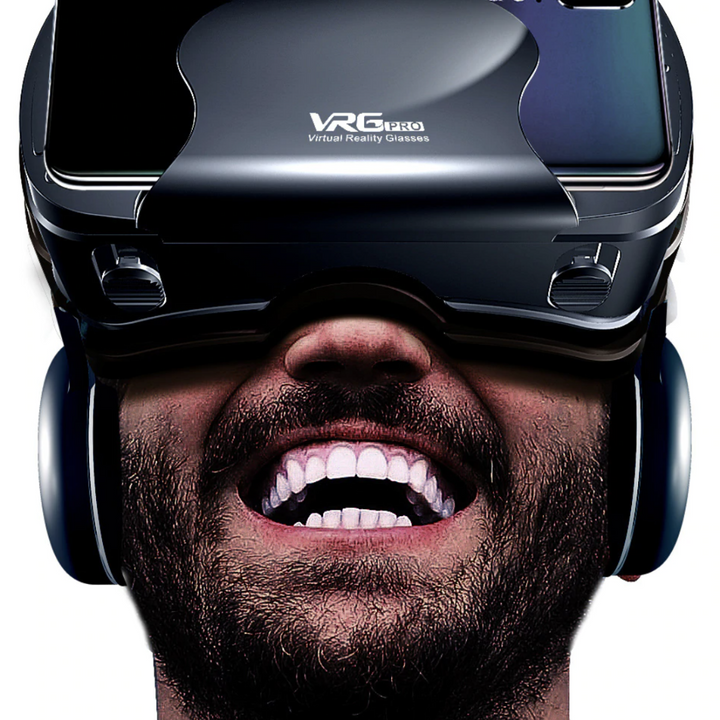 VR Headset with Built-In Headphones