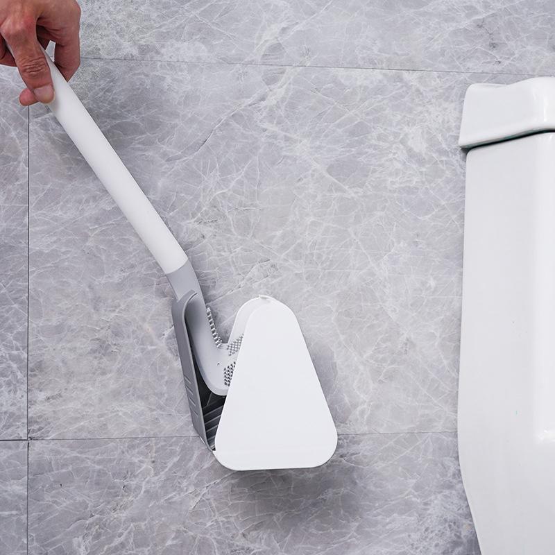 Toiletbørste med silikonehoved og holder