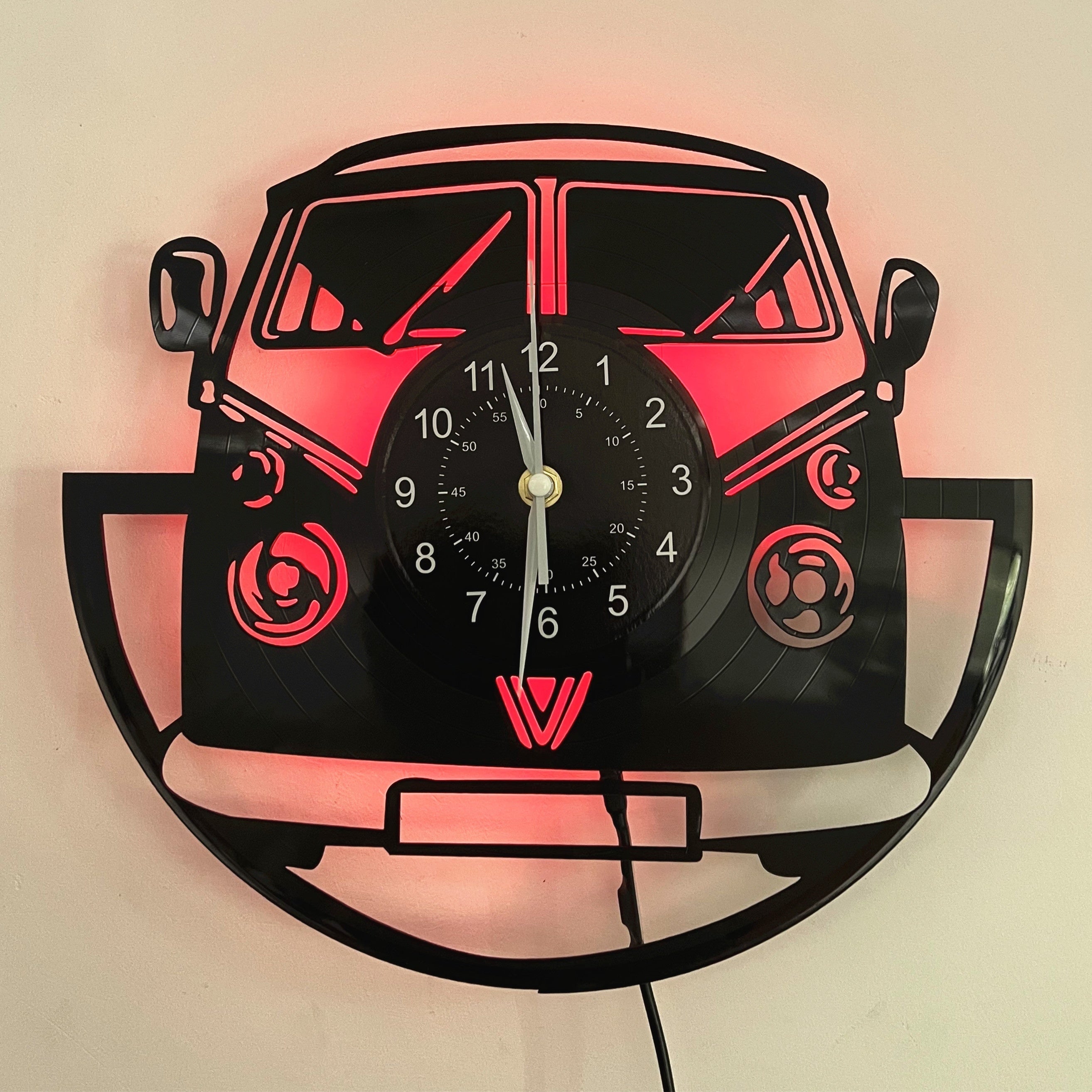 RetroGlow - Vinyl Record Wall Clock with Silent Movement and LED Option