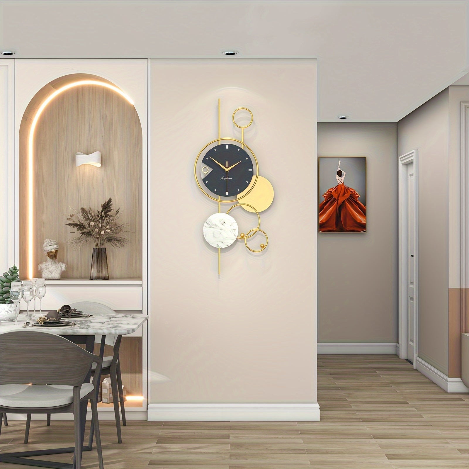 LuxeGold - Silent Metal Wall Clock with Unique Modern Design