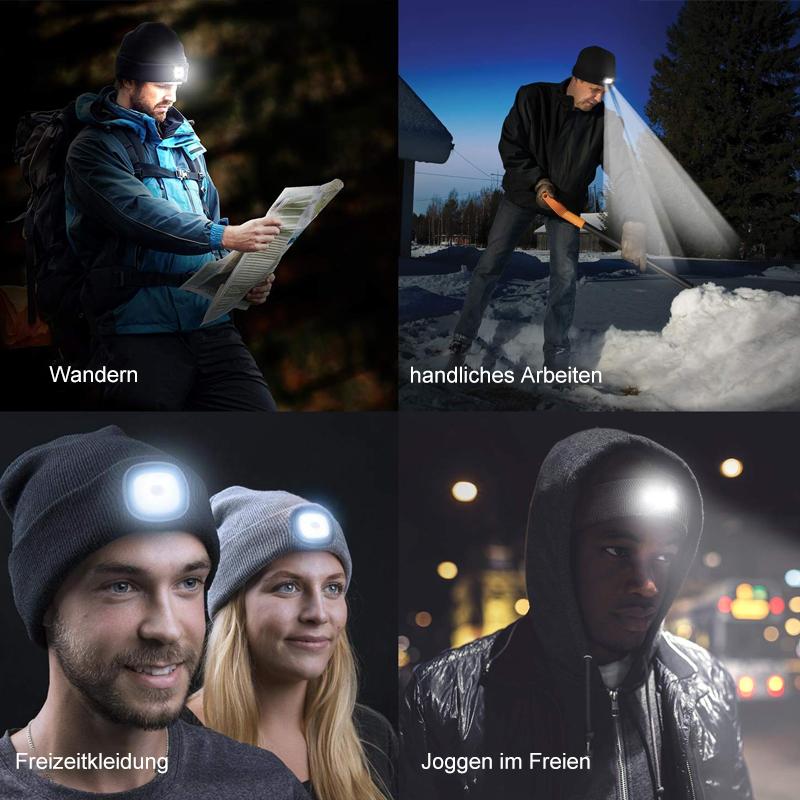 Čepice s dobíjecím LED světlem