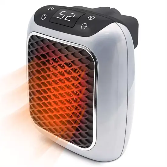 Elektrisk keramisk kompakt rumvarmer med timer og sikkerhed