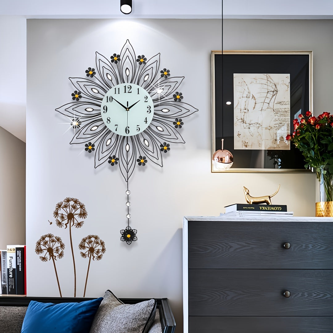 LuxePetal - Silent Floral Wall Clock