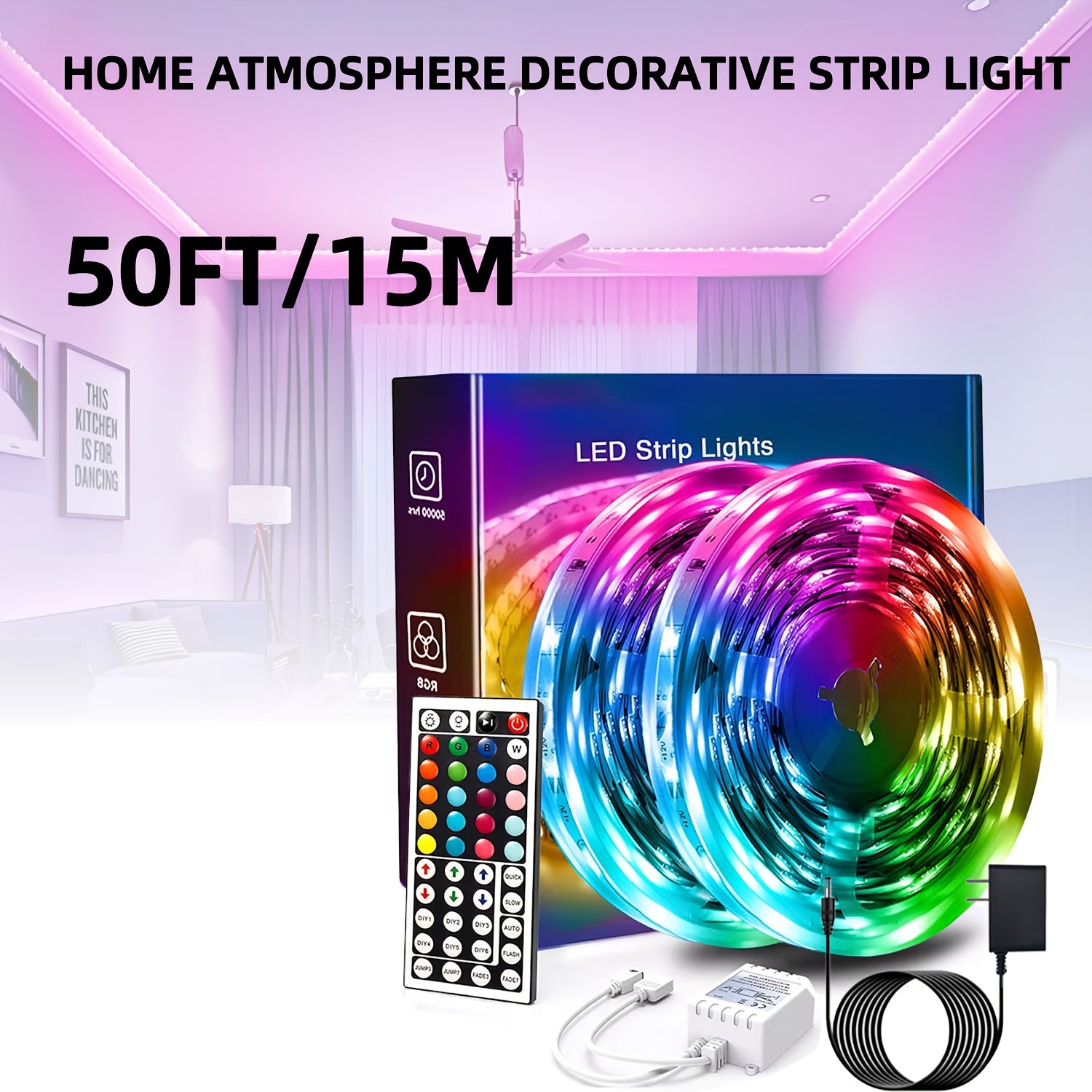LED-strips med farveskift og fjernbetjening