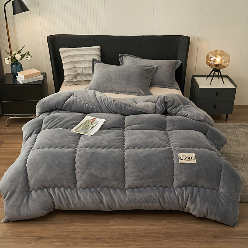 CozyCloud - Warm Milk Fleece Quilted Comforter for Winter