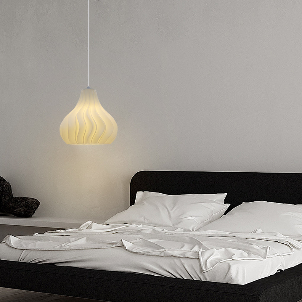 AquaGlow Pendant Light – Modern LED Lamp with Rotatable Water Wave Design for Bedroom and Living Room