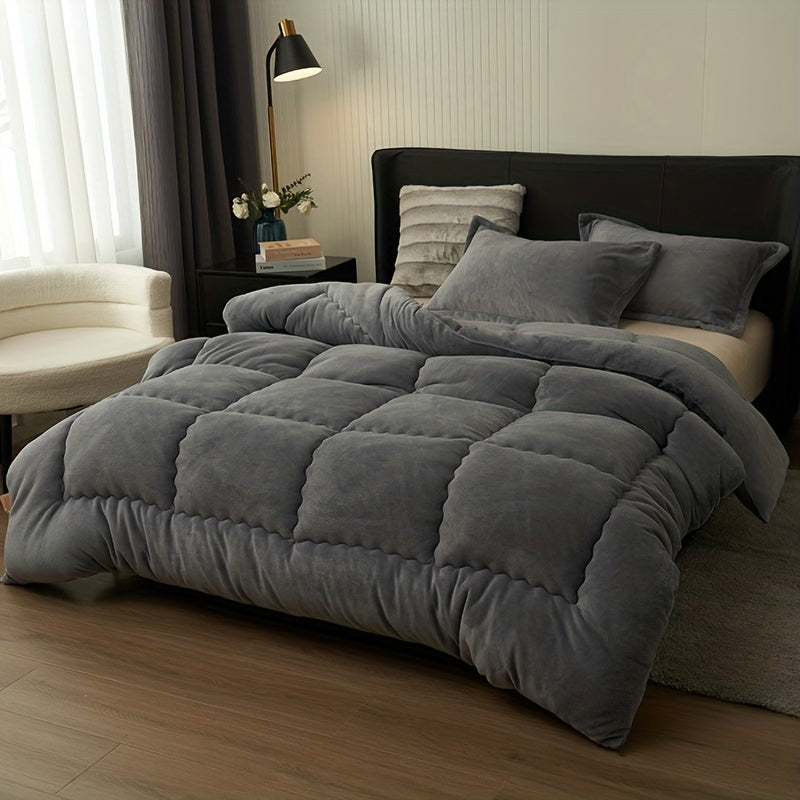 CozyCloud - Warm Milk Fleece Quilted Comforter for Winter