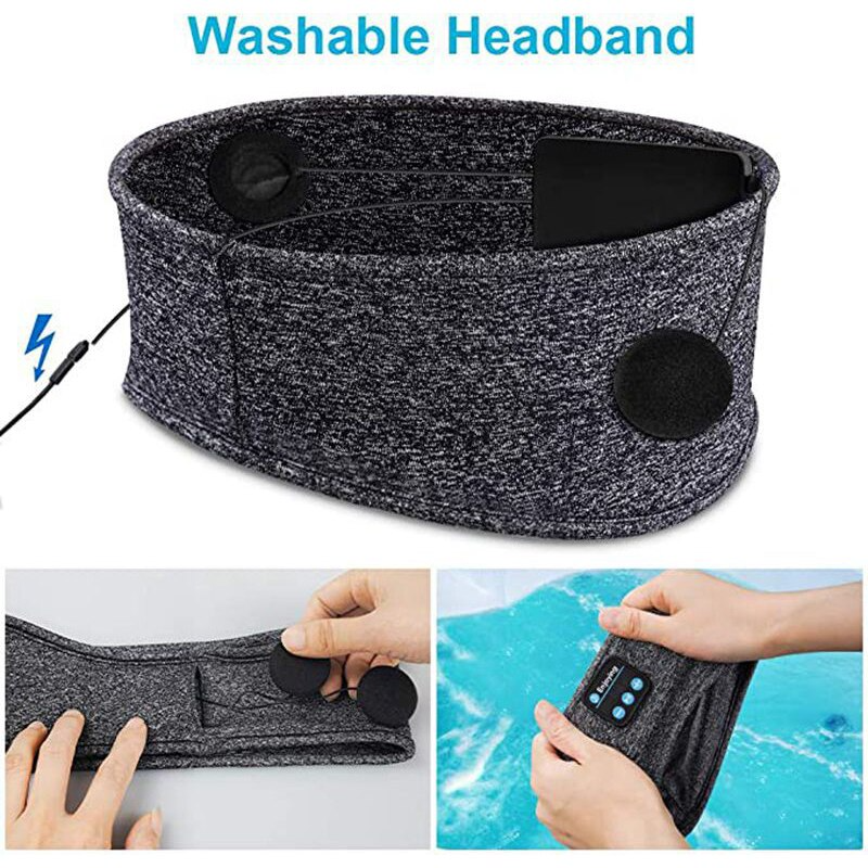 Bluetooth spánkové sluchátka měkká látková čelenka