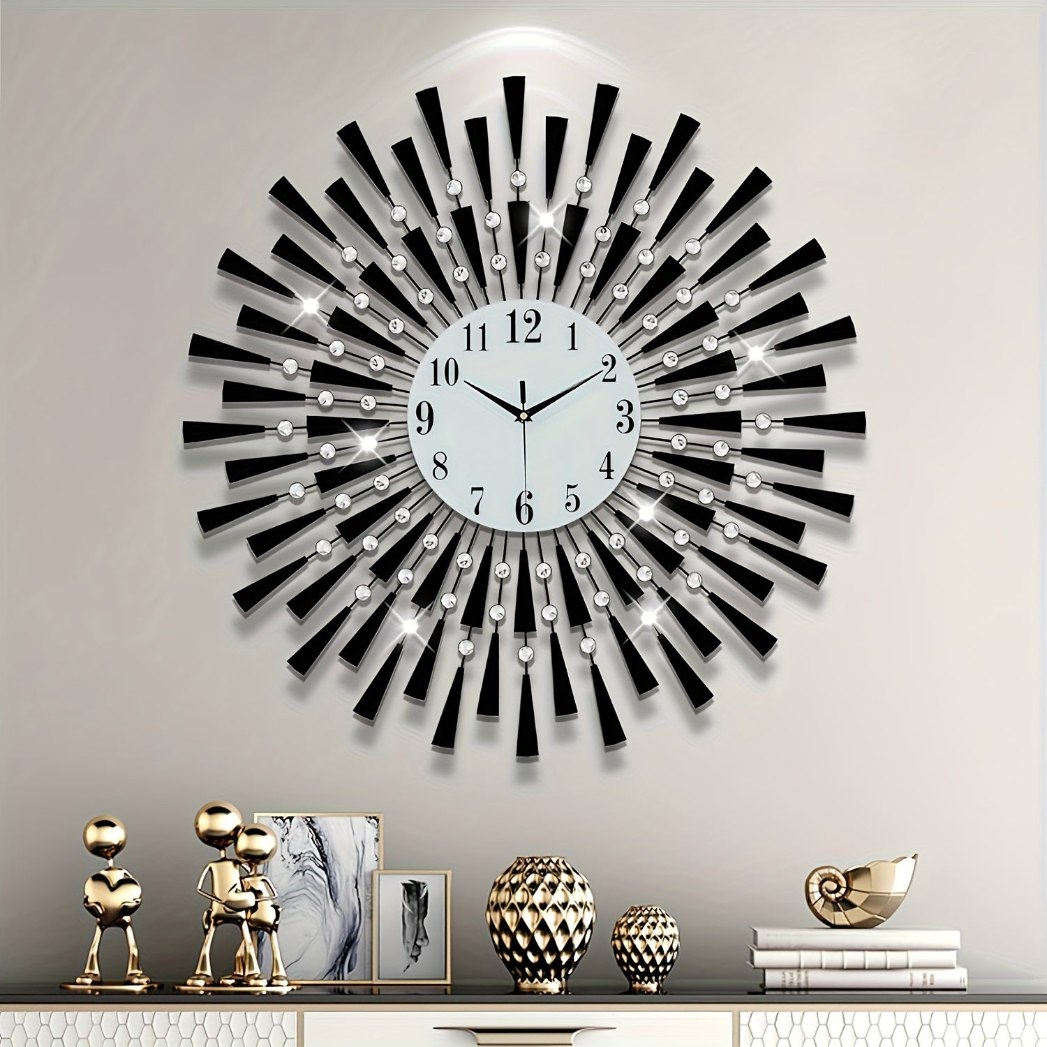 SilentBlack - Modern Metal Wall Clock with Glass Dial