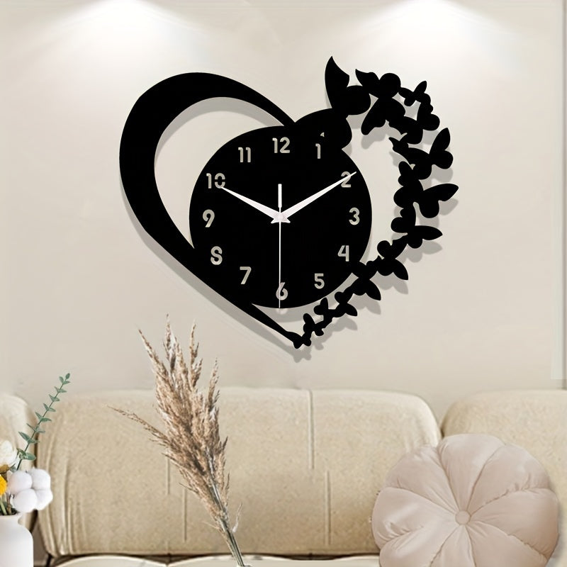 LoveTime - Silent Heart-Shaped Acrylic Wall Clock