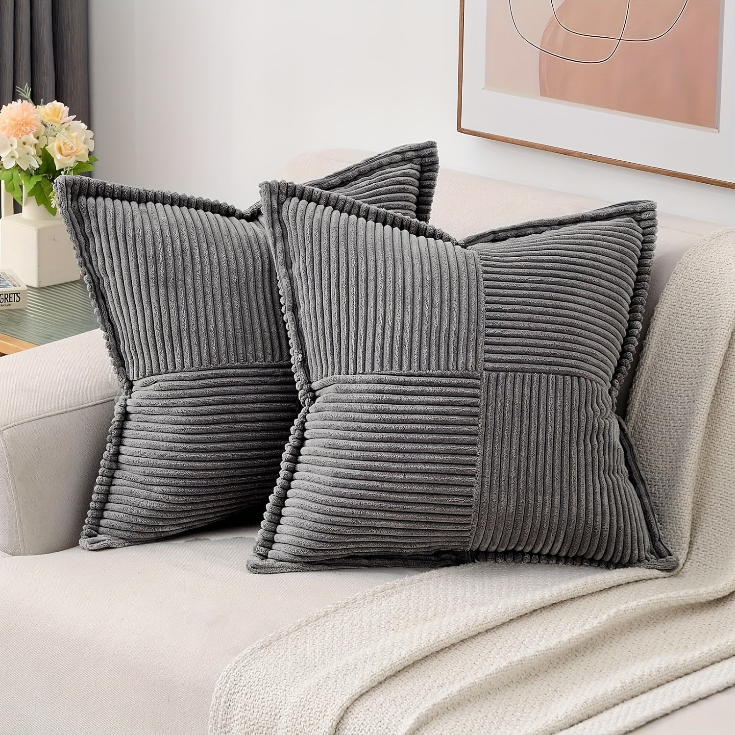 SimpleChic - Stylish Polyester Cushion Cover for Bedroom, Sofa, and Living Room