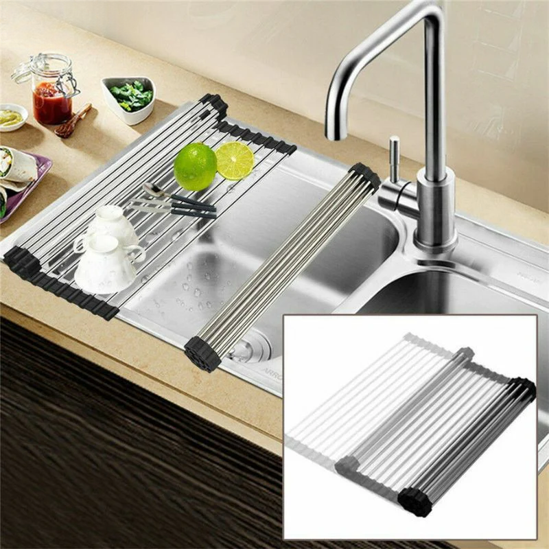 AquaNest Collapsible Dish Drying Rack for the Sink – Practical, Space-Saving Stainless Steel Drainer