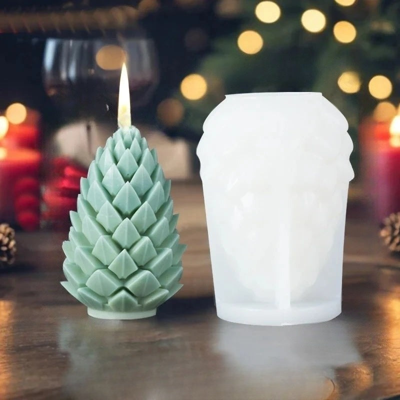 CandleCraft Christmas: Unique Cylindrical Silicone Mould for Elegant Tree-Shaped Decorations