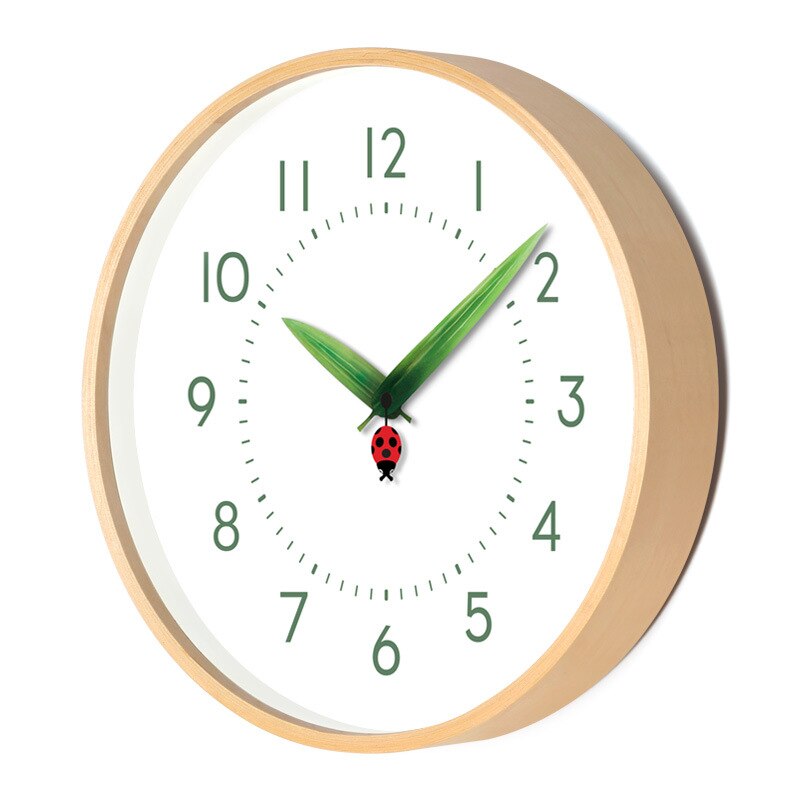 PerchTime - Unique Wall Clock with Ladybug and Butterfly Design