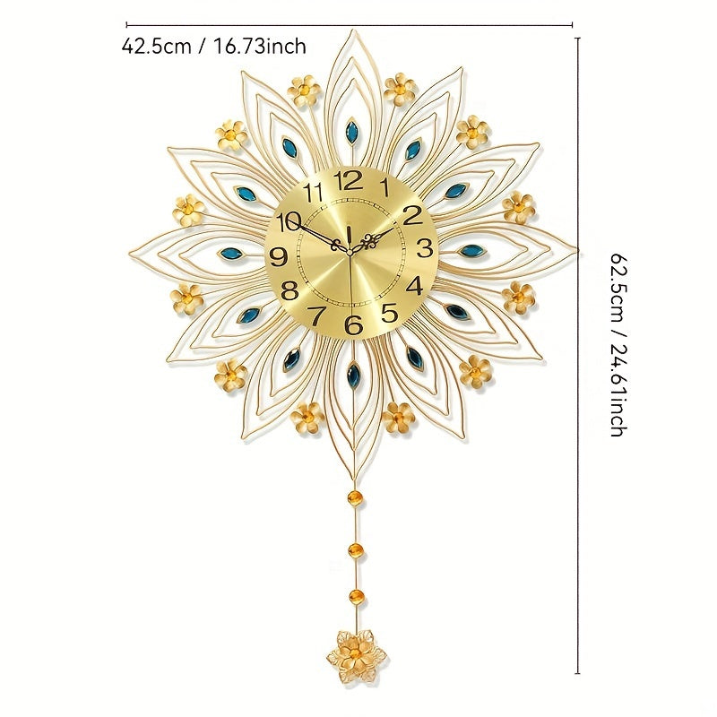 LuxePetal - Silent Floral Wall Clock