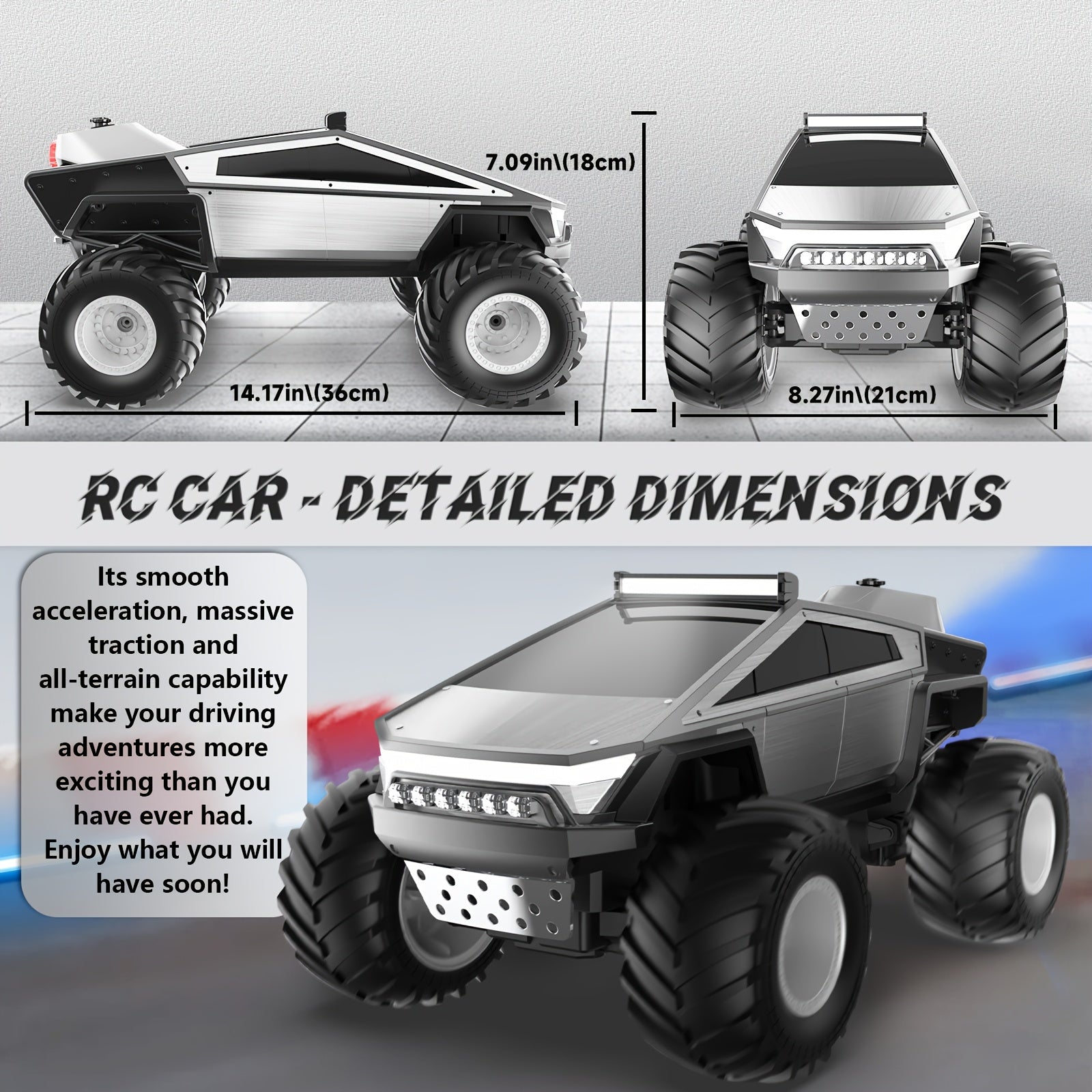 Fjernbetjent terrængående monstertruck