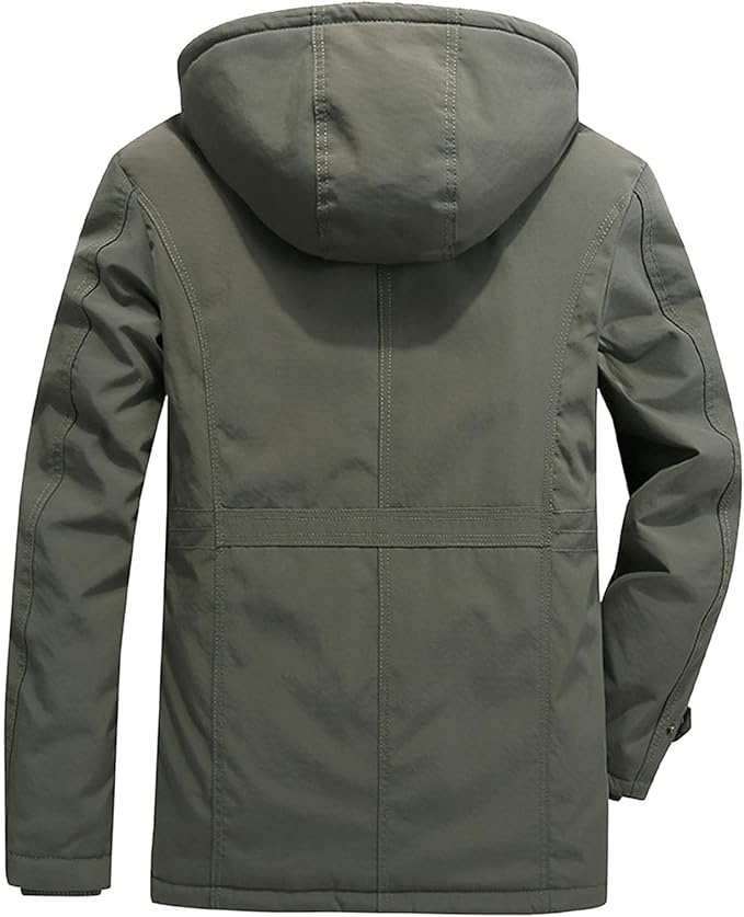 Herre Fleeceforet Vinter Parka Jakke