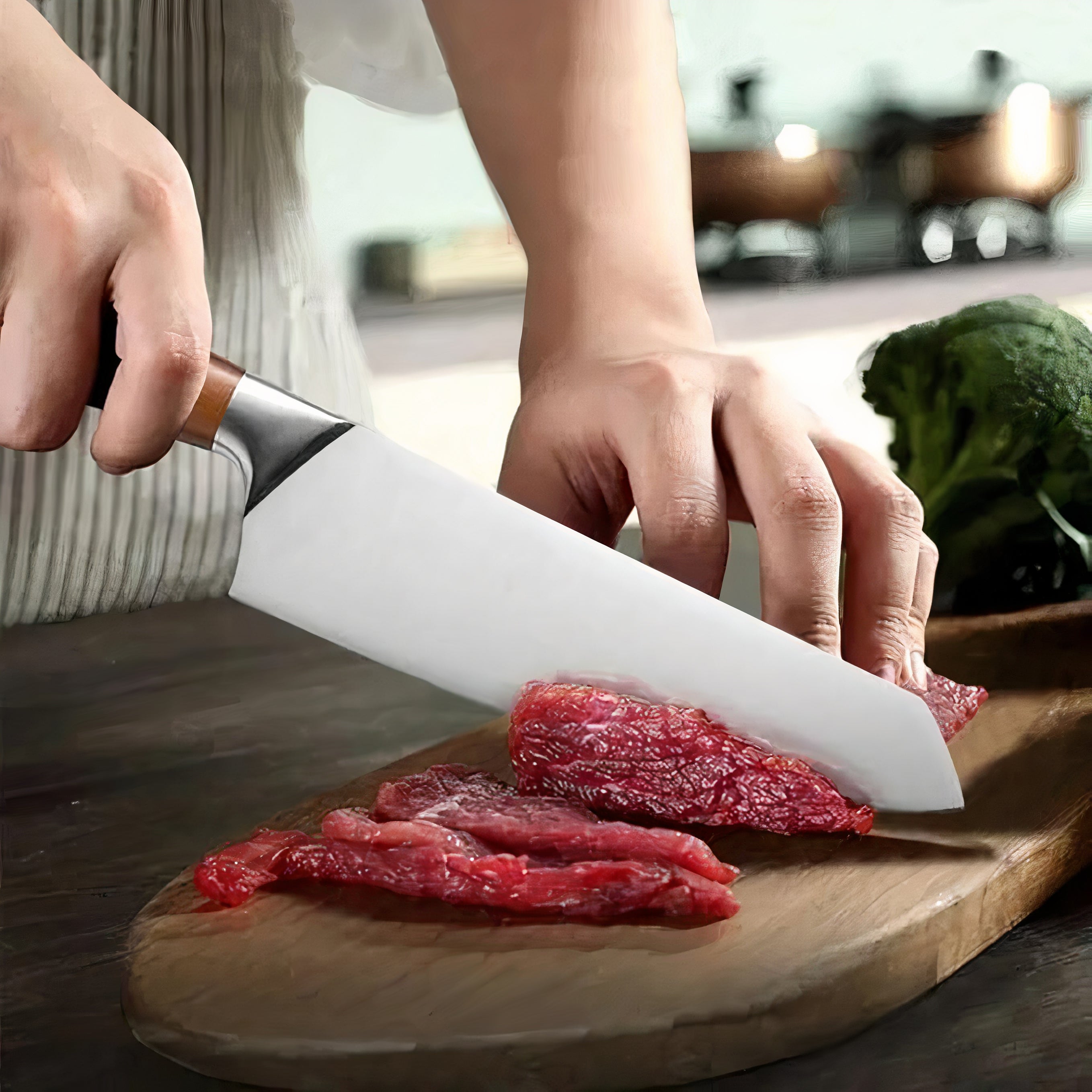 Køkkenkniv Rustfrit Stål Køkkenskerskærende Klinge