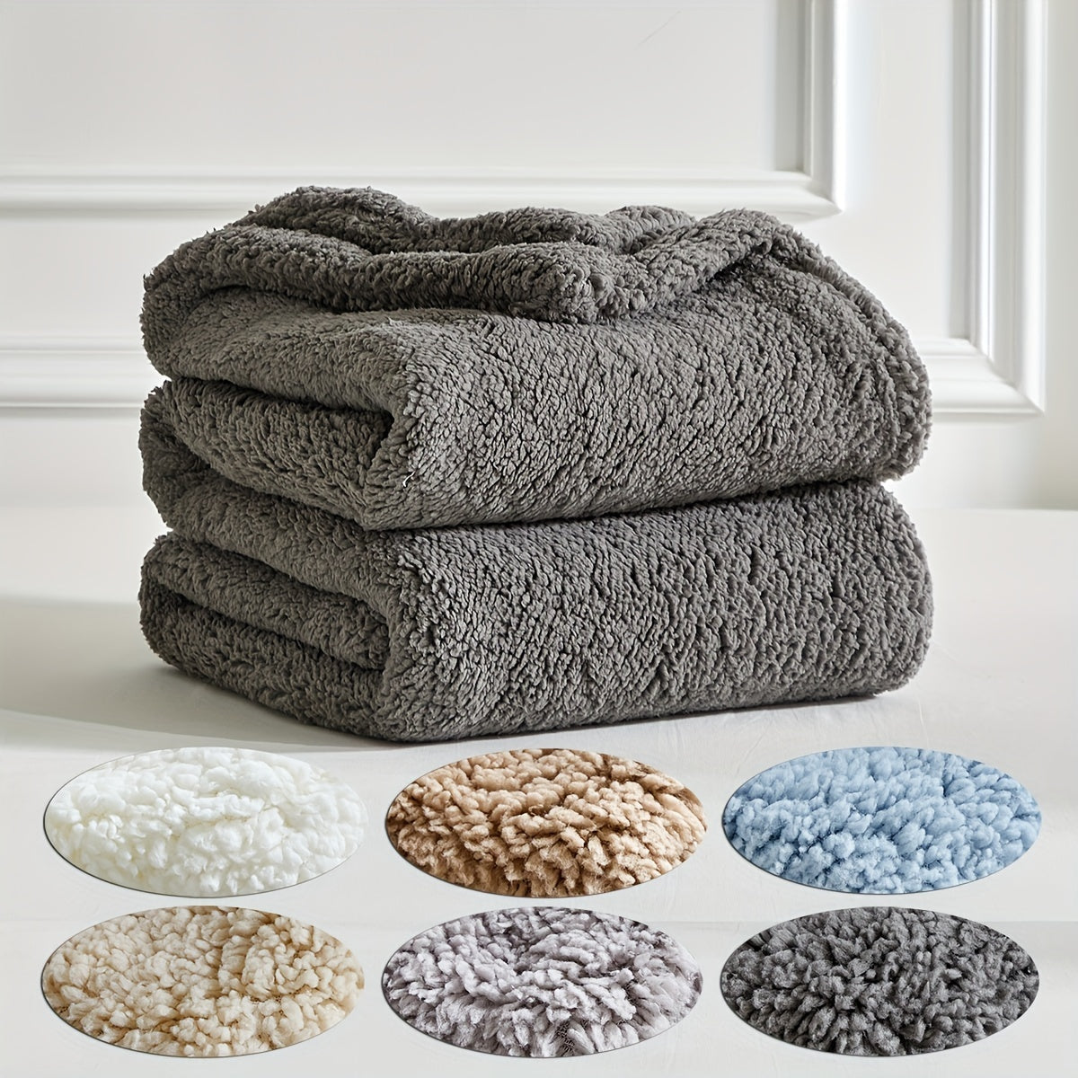 CozyCloud - Ultra-Soft Sherpa Fleece Blanket, Reversible & Machine Washable